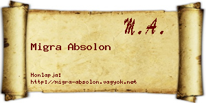 Migra Absolon névjegykártya